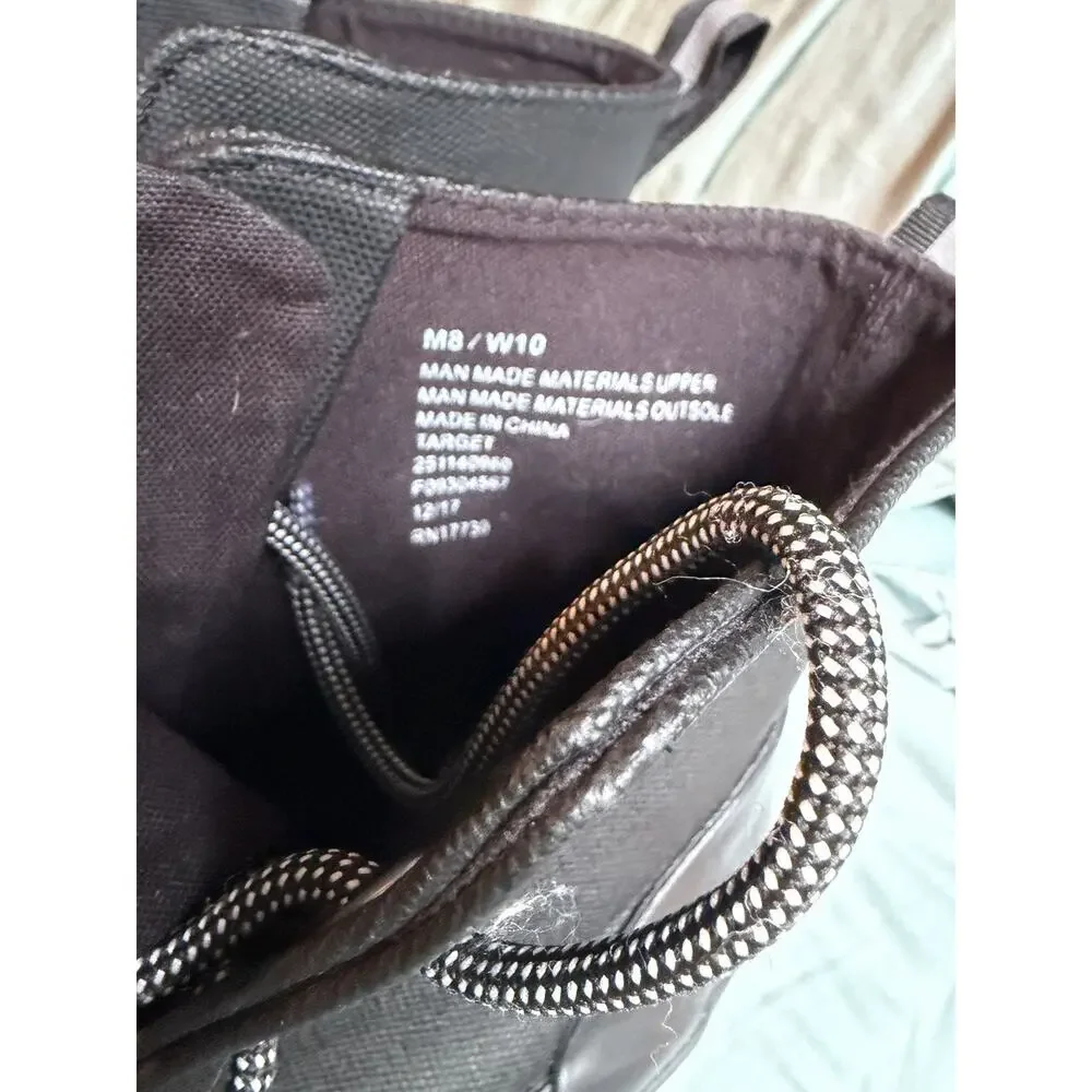 NEW Hunter Dipped Canvas Hi Top Sneakers Black Wm10 Men8 Grunge Festival Rave